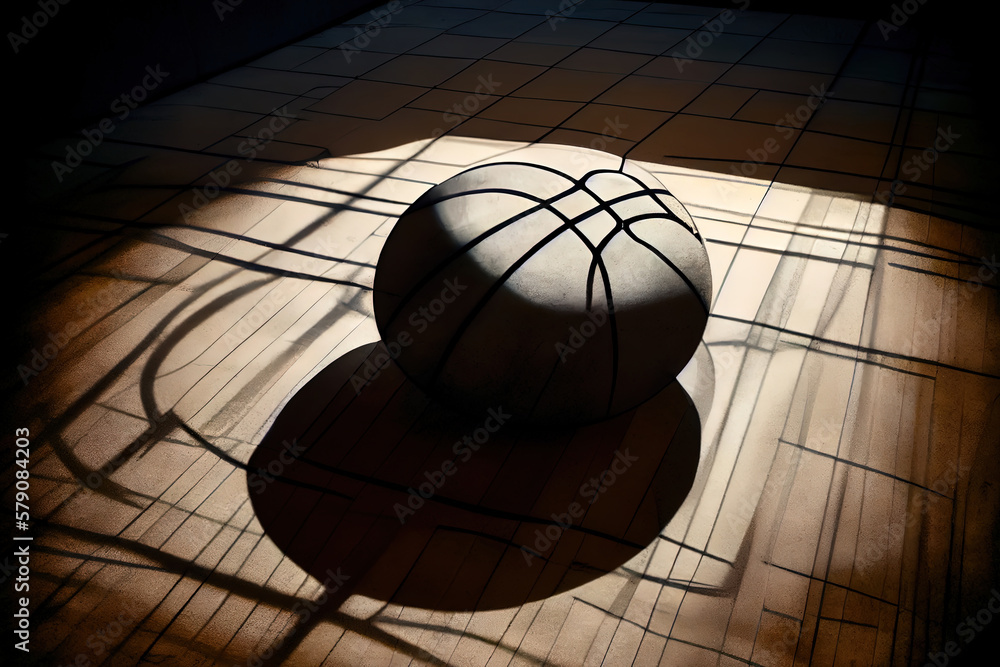 basketball on the color smoke background. Generative Ai basketball on the color smoke background. Generative Ai