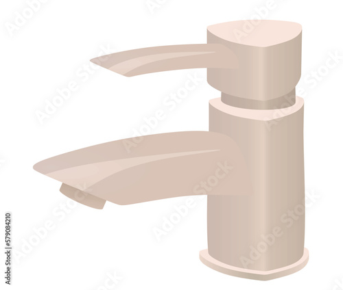 Brown water faucet. vector illustration