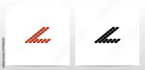 Roof Tiles Forming Letter Logo Design L