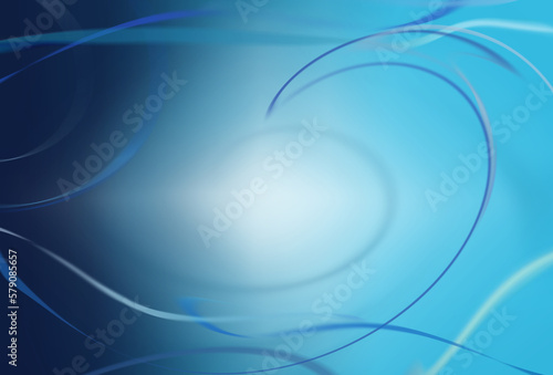 abstract  background in blue -aqua colors with light gradient in the middle and blurred swirled wavy ribbons © Mariana