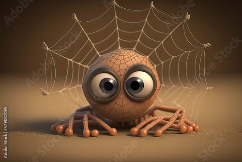 Cute Cartoon Spider Charact...