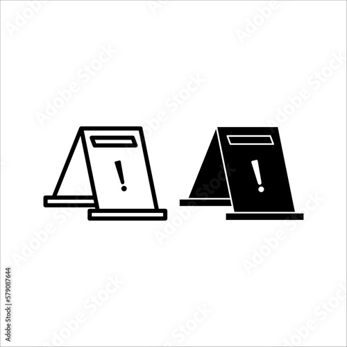 Slippery floor hazard pictogram illustration isolated line icon on white background. eps 10.