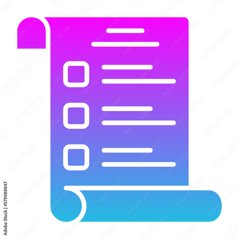 Shopping List Glyph Gradient Icon Shopping List Glyph Gradient Icon