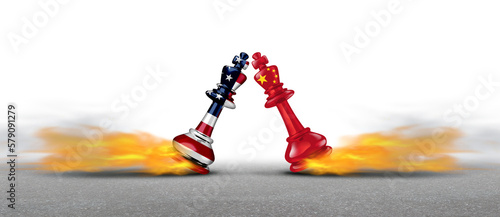 Photography China United States dispute and Conflict or trade war with American and Chinese