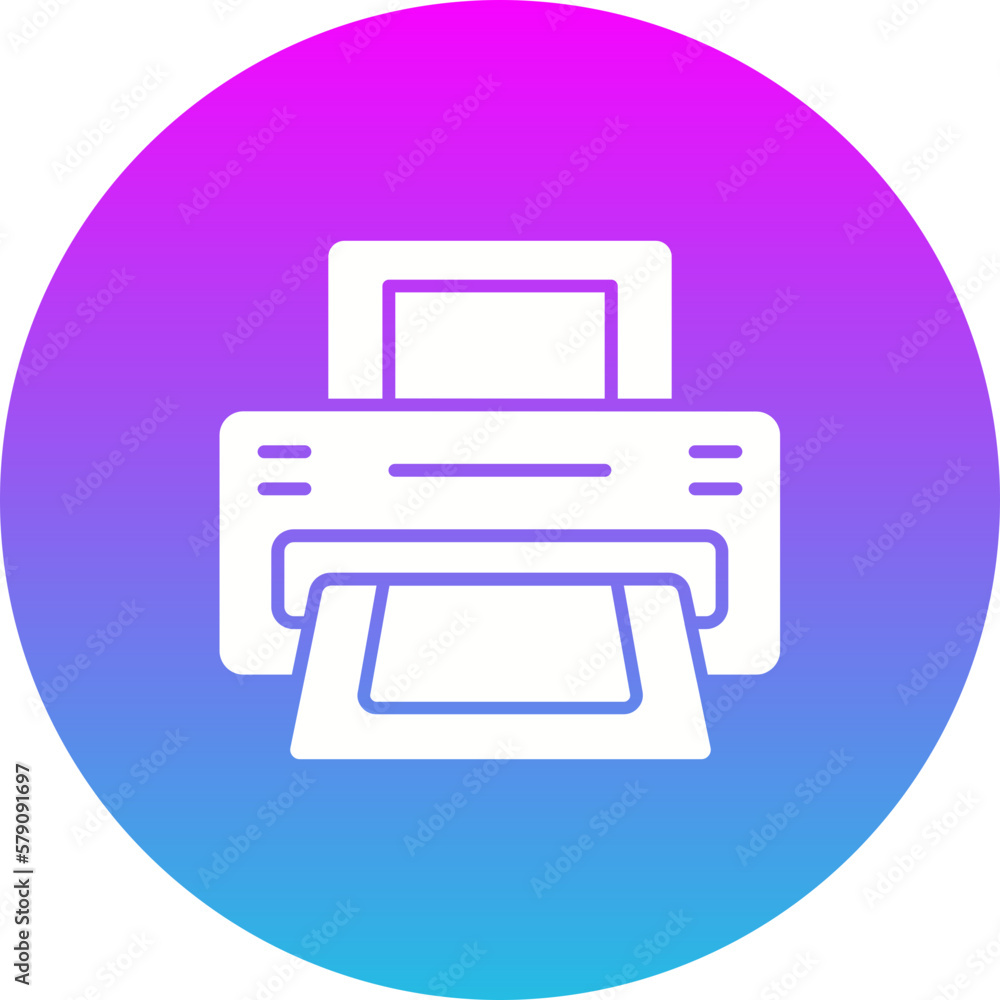 Printer Gradient Circle Glyph Inverted Icon Printer Gradient Circle Glyph Inverted Icon
