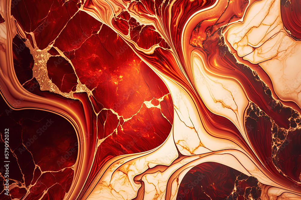 Red and gold marble background. Luxury marble stone texture. Invitation