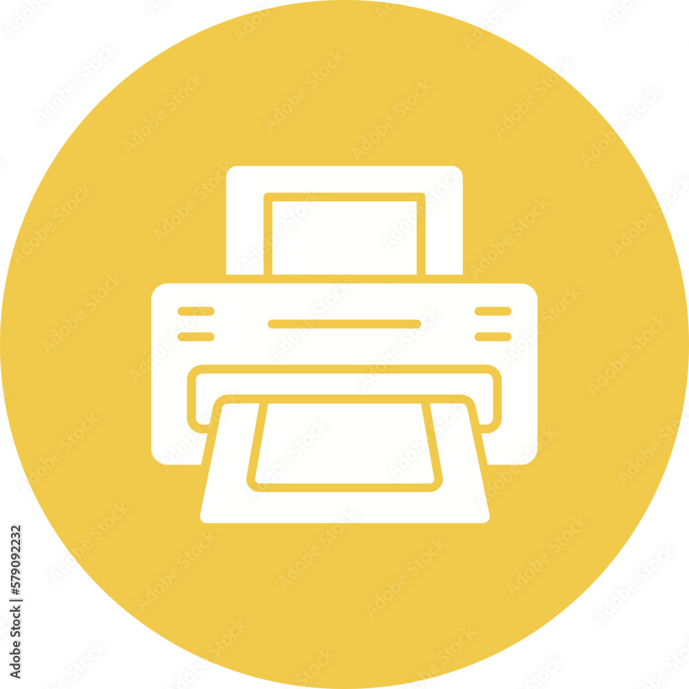 Printer Multicolor Circle Glyph Inverted Icon Printer Multicolor Circle Glyph Inverted Icon