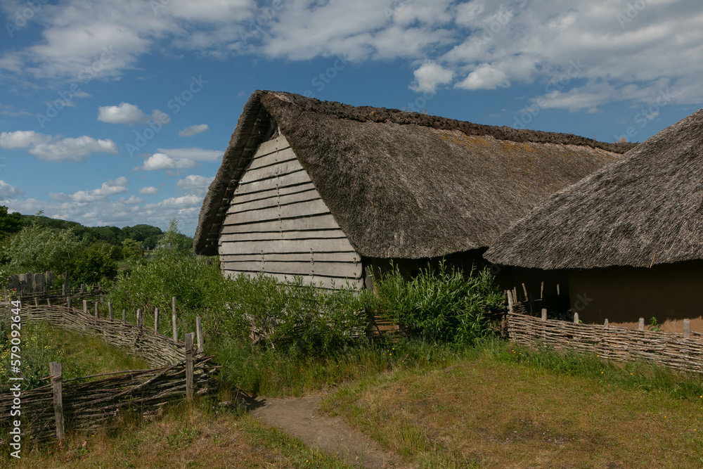 Reconstructed viking houses in Hedeby. Reconstructed viking houses in Hedeby.