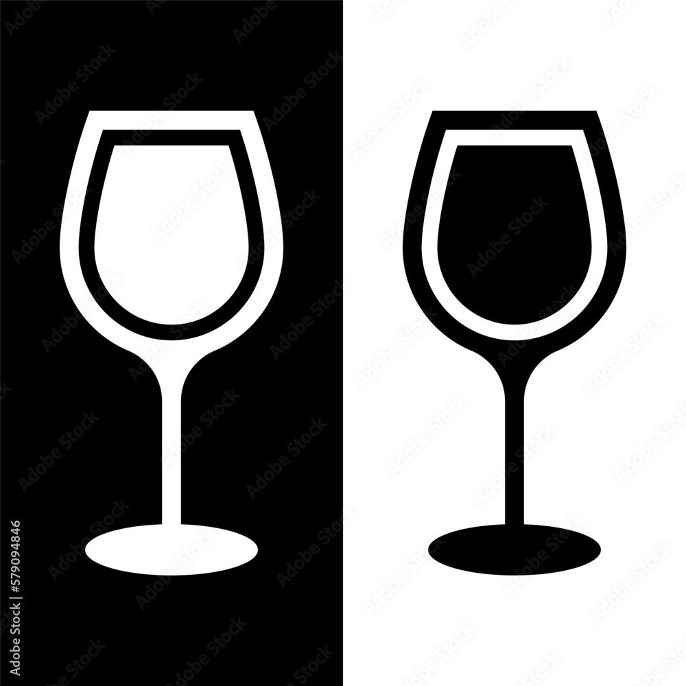 black and white wine glasses icon, wine glassware vector logo illustration for graphic and web design black and white wine glasses icon, wine glassware vector logo illustration for graphic and web design