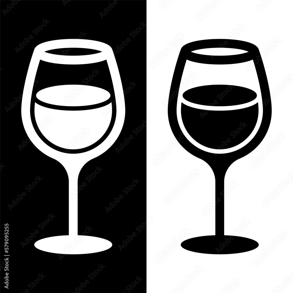 black and white wine glasses icon, wine glassware vector logo illustration for graphic and web design black and white wine glasses icon, wine glassware vector logo illustration for graphic and web design