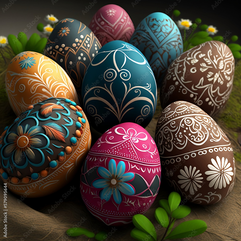 Easter eggs variety intricate elegant Easter eggs variety intricate elegant