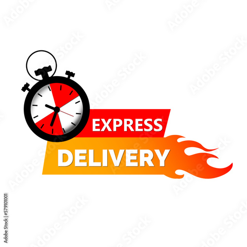 Clock or timer for fast express delivery of products or goods.