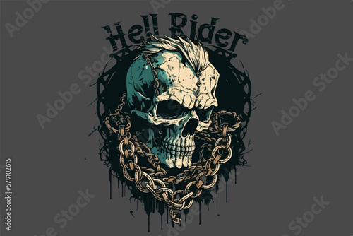 Skull. Vector illustration for t-shirt design