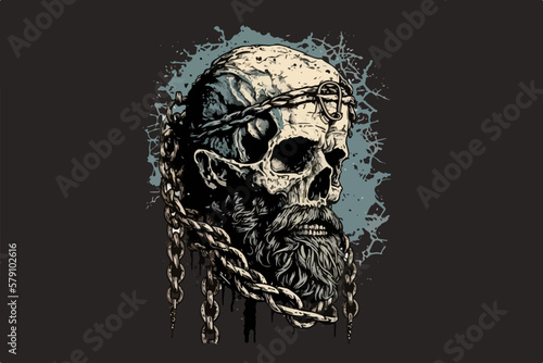 Skull. Vector illustration for t-shirt design