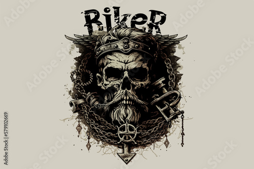 Skull. Vector illustration for t-shirt design