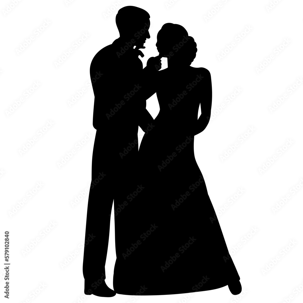 man and woman silhouette isolated, vector