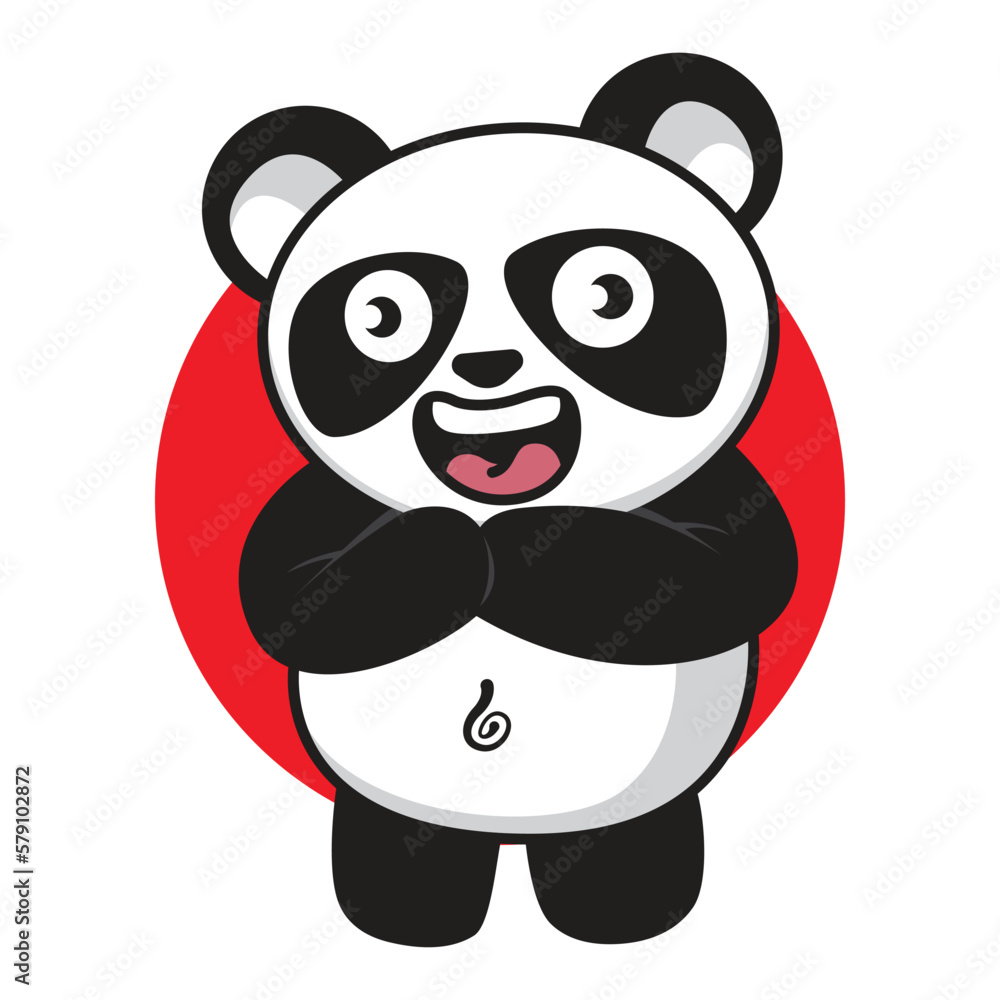 Naklejka premium Vector Cartoon Cute Panda. Illustration Animal Concep