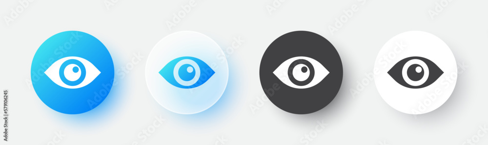 Eye flat icon design. Show or hide buttons design.