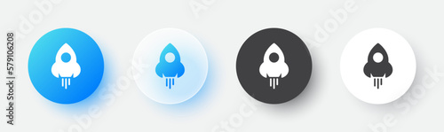 Rocket vector flat icon. Buttons design.