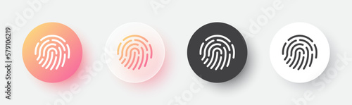 Touch ID vector flat icon. Buttons with fingerprint icon.