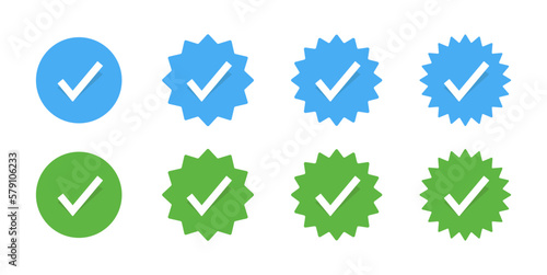 Verified profile icons set. Guarantee signs vector collection.