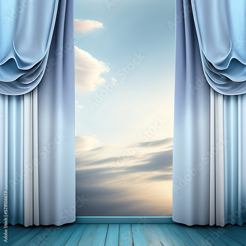 Generative AI  curtains luxury Scene performance or background for web