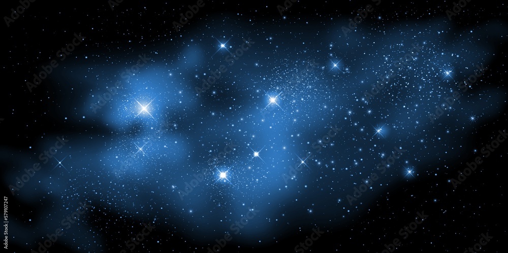 Fototapeta premium Space with stars in the dark sky galaxy.