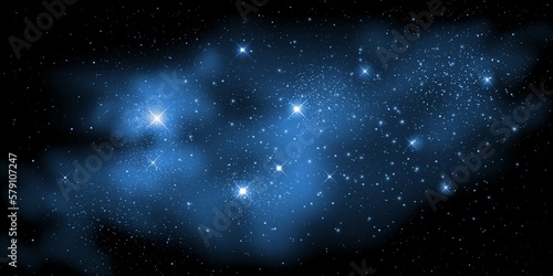 Space with stars in the dark sky galaxy.