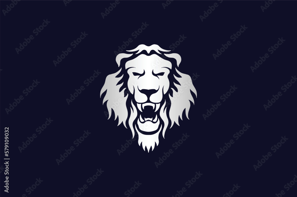 Obraz premium silver lion logo