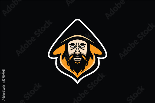 Fototapeta Naklejka Na Ścianę i Meble -  head wizard logo
