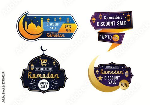 Islamic ramadan kareem sale discount label badge design