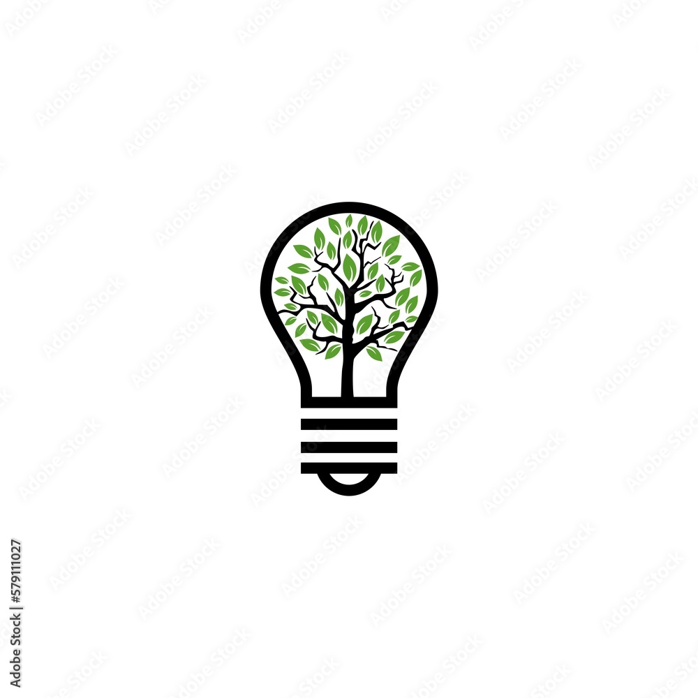 Idea Tree Icon Logo Design Element isolated on white background Idea Tree Icon Logo Design Element isolated on white background