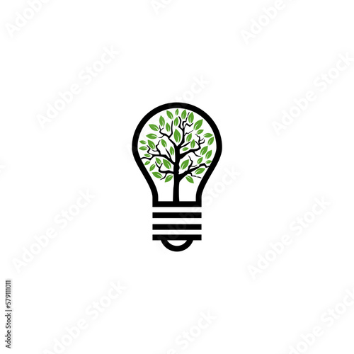 Idea Tree Icon Logo Design Element isolated on white background