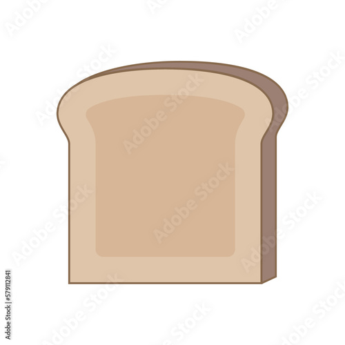 A piece of bread. Cartoon toast. Vector illustration isolated on white background