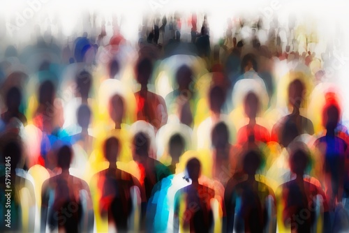 Wallpaper Mural Symmetry in Diversity: A Geometric Crowd of Human Shapes - Generative AI Torontodigital.ca