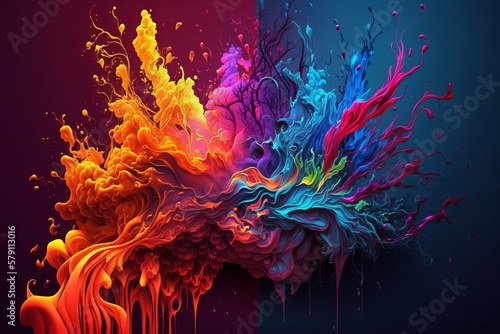 Dive into a World of Colors: Intense Color Interplay Wallpaper - Generative AI