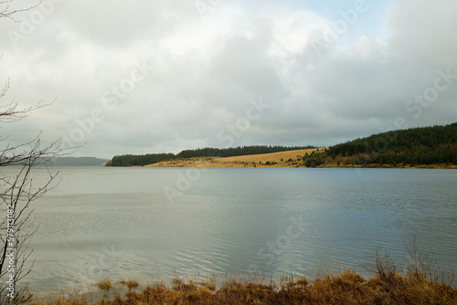 Kielder England: 11th Jan 2023: Kielder Reservoir view on Wintery Autumn looking day