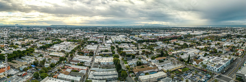 Santa Monica downtown view to Los Angeles California. Aerial Panorama of the urban city © cloudless