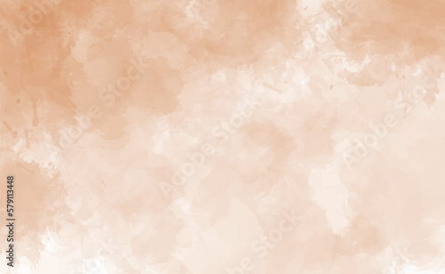 Peach abstract watercolor texture background. Vector beige watercolour pattern. Pastel watercolor brush texture. Autumn water color background
