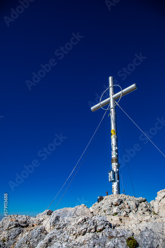 Cross up in the Alps mountains