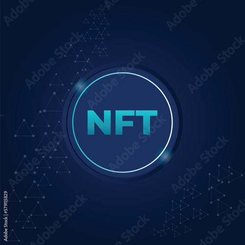 Free vector digital nft non fungible token background design illustration