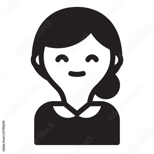 アイコン　笑顔の女性
