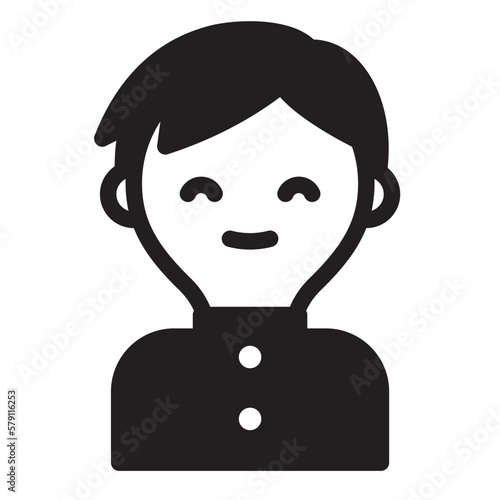 アイコン　笑顔の男子学生