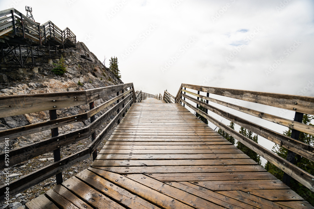 Naklejka premium Sulphur mountain in Alberta, Canada on a moody autumn day