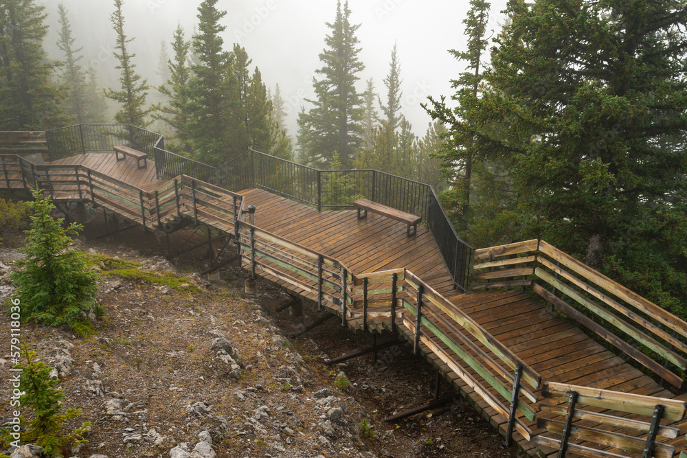 Sulphur mountain in Alberta, Canada on a moody autumn day