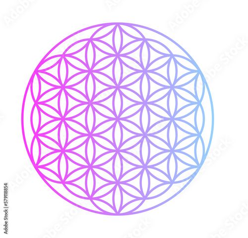 flower of life chakra purple gradient symbol