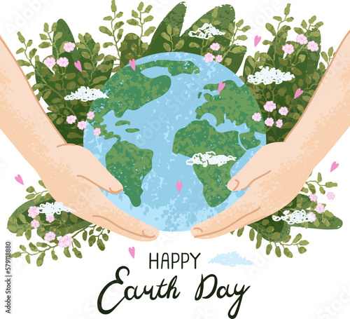 Vector Colorful International Mother Earth Day Greeting Card