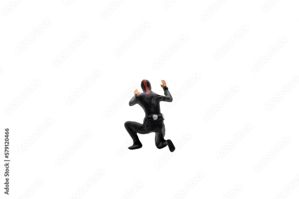 Miniature people : Scuba diver isolated on white background Miniature people : Scuba diver isolated on white background