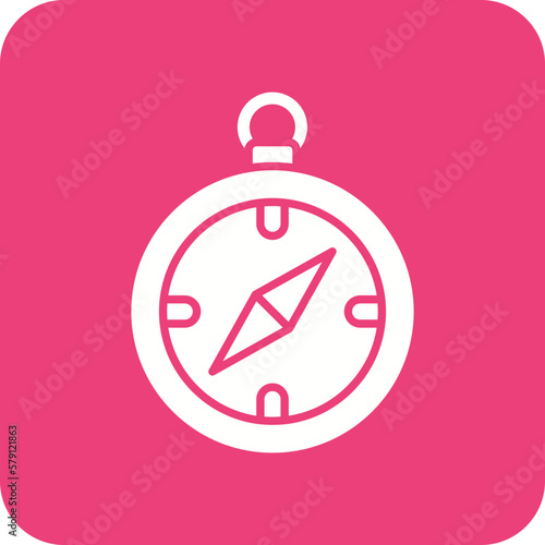 Compass Multicolor Round Corner Glyph Inverted Icon