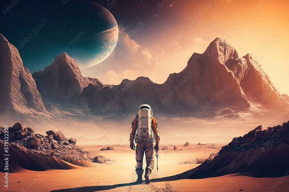 Isolated in Space: Astronaut's Solitude on an Alien Planet - Generative AI